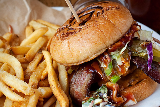 Fries and Burder with Circle 7 Ranch Logo in Bun