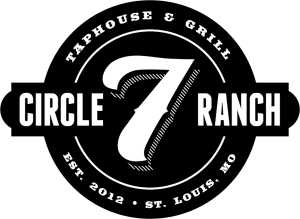 Linked circular badge logo of a stylized 7 with text reading Circle 7 Ranch Taphouse & Grill.